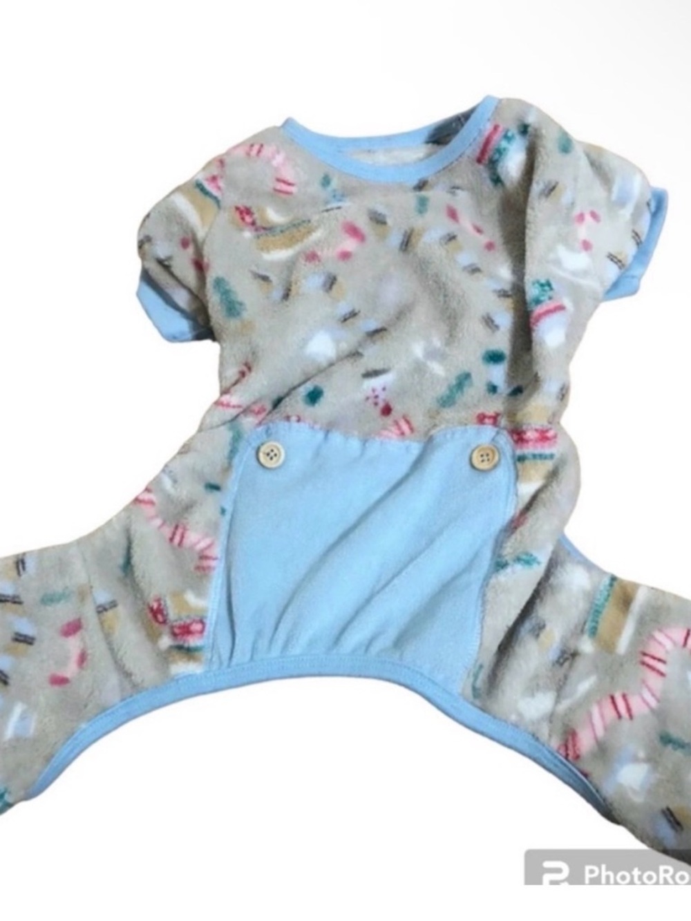 Dog Fleece Pajamas Holiday Christmas Stockings Print Pet Onesie Jumpsuit XL